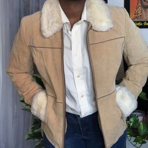 Vintage tan leather women’s jacket